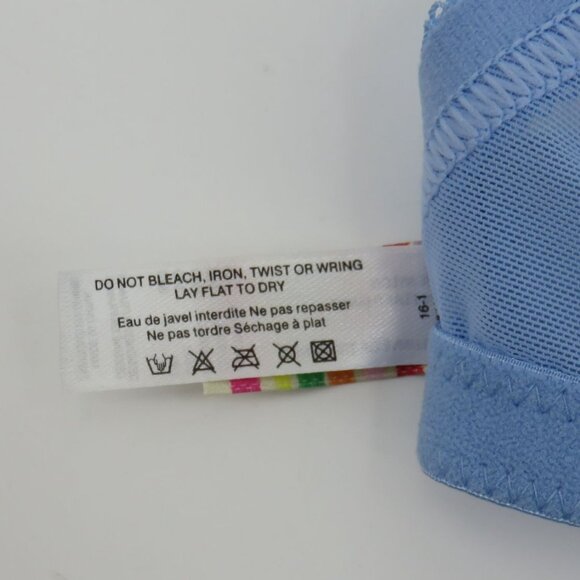 Parfait 38D Blue Floral Flower Lace Underwire Bra Bow Unlined Wide Strap NEW - Picture 12 of 14